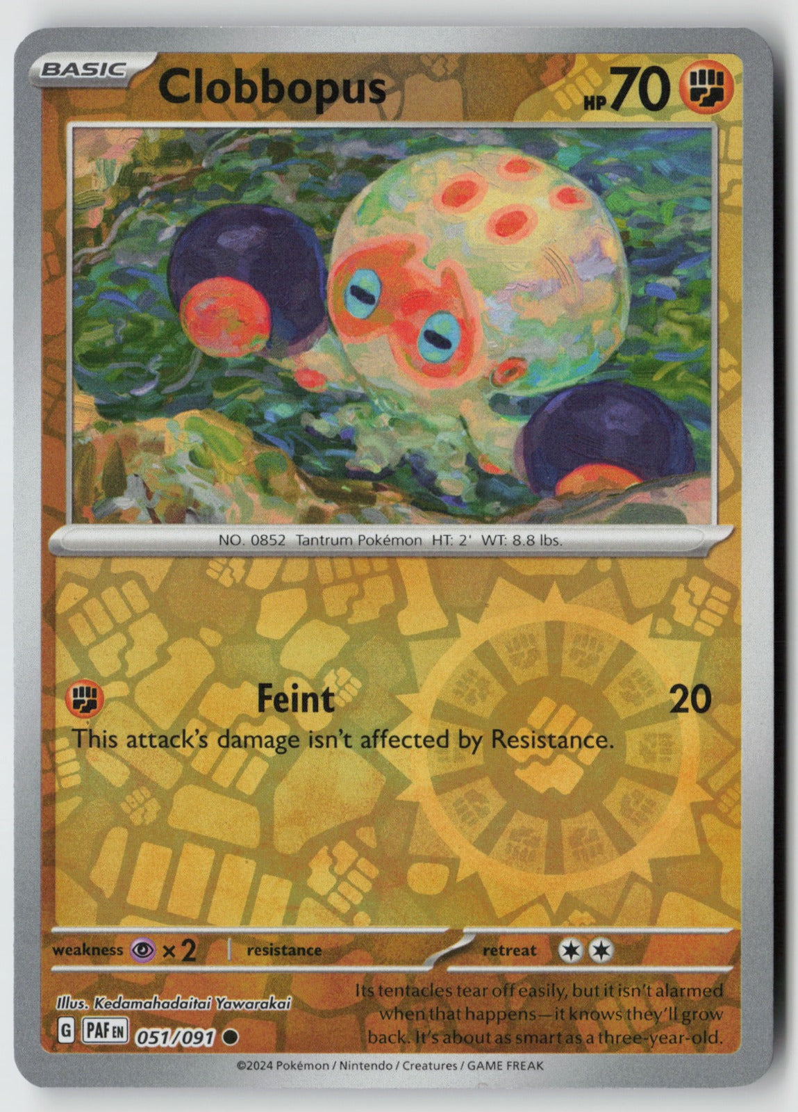 Clobbopus 051/091 SV: Paldean Fates Common Reverse Holo NM