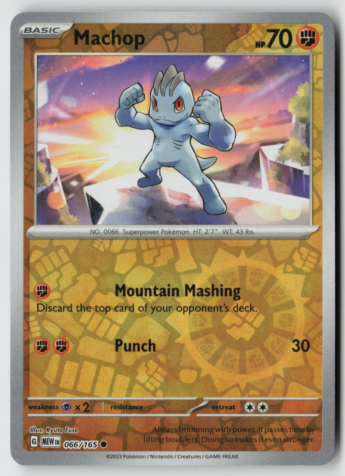 Machop 066/165 SV: Scarlet & Violet 151 Common Reverse Holo NM Ryuta Fuse