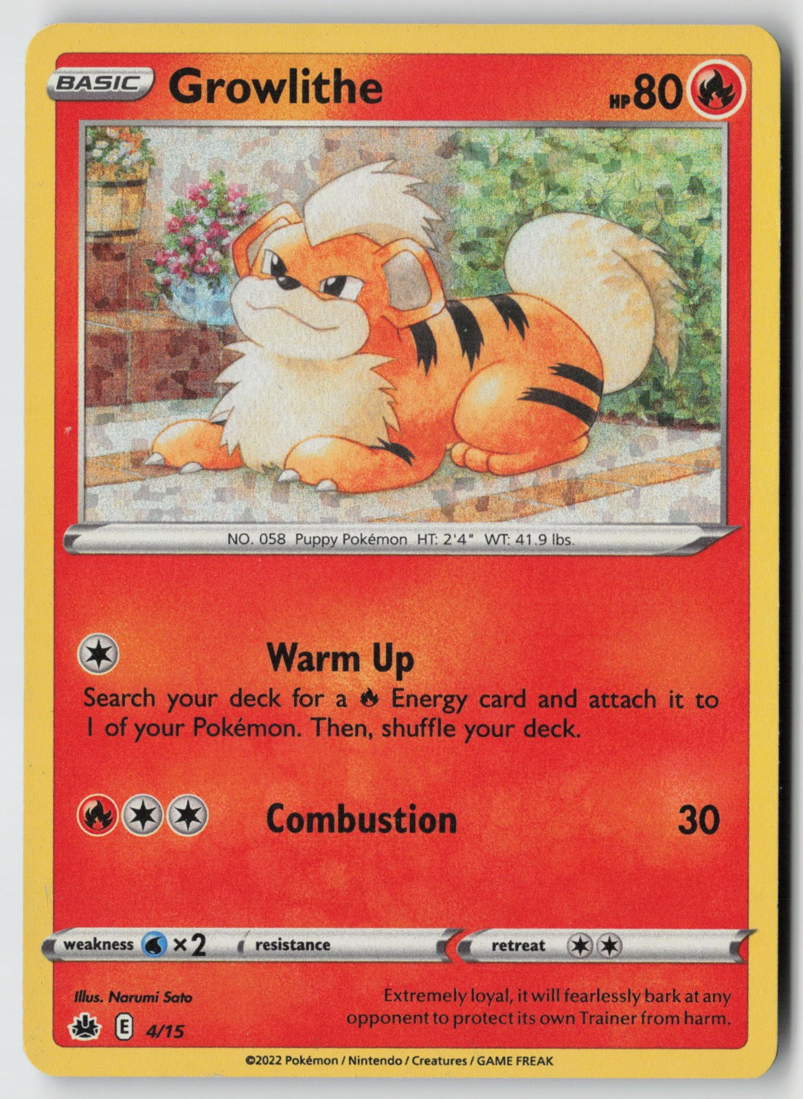 Growlithe 004/015 McDonald's Promos 2022 Promo Holo NM Narumi Sato