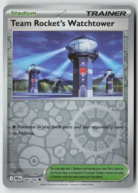 Team Rocket's Watchtower 180/182 SV10: Destined Rivals Uncommon Reverse Holo NM