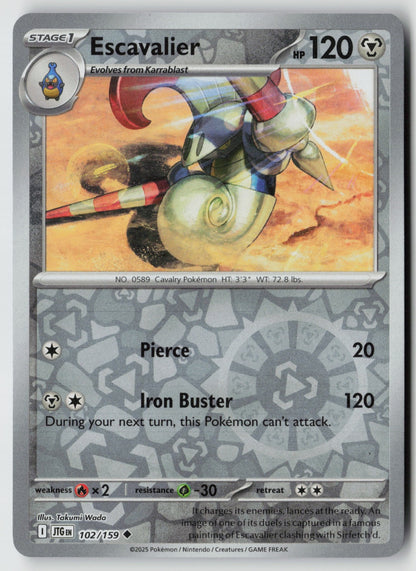 Escavalier 102/159 SV09: Journey Together Uncommon Reverse Holo NM Takumi Wada