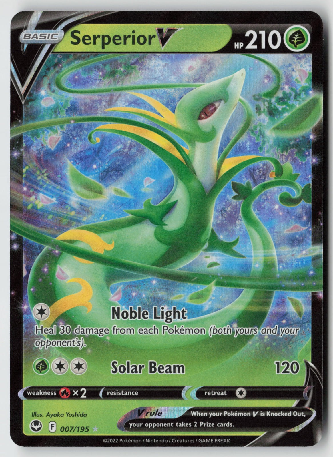 Serperior V 007/195 SWSH12: Silver Tempest Ultra Rare Holo NM Ayaka Yoshida