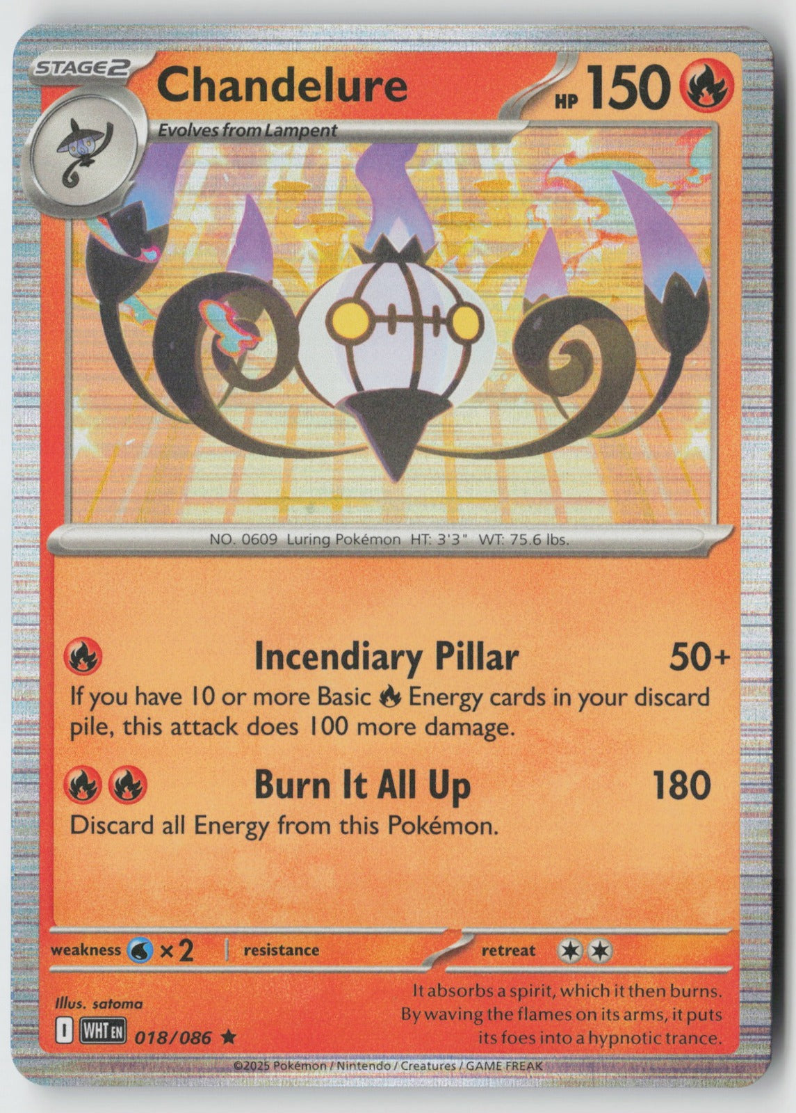 Chandelure 018/086 SV: White Flare Rare Holo NM satoma