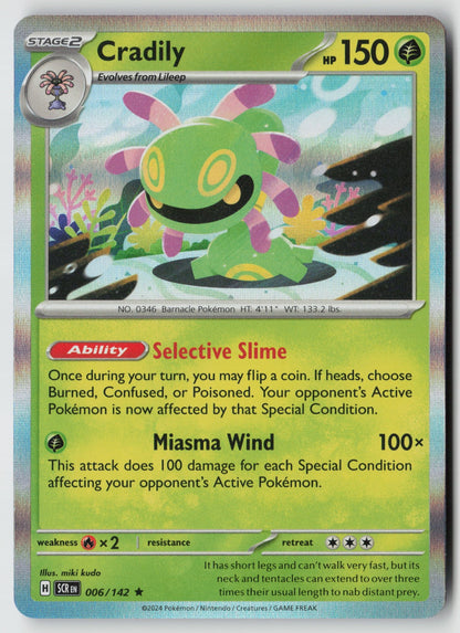 Cradily 006/142 SV07: Stellar Crown Rare Holo NM miki kudo