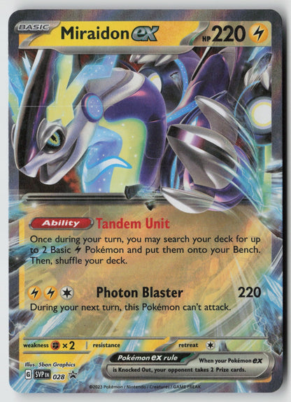 Miraidon ex 028 SV: Scarlet & Violet Promo Cards Promo Holo NM 5ban Graphics
