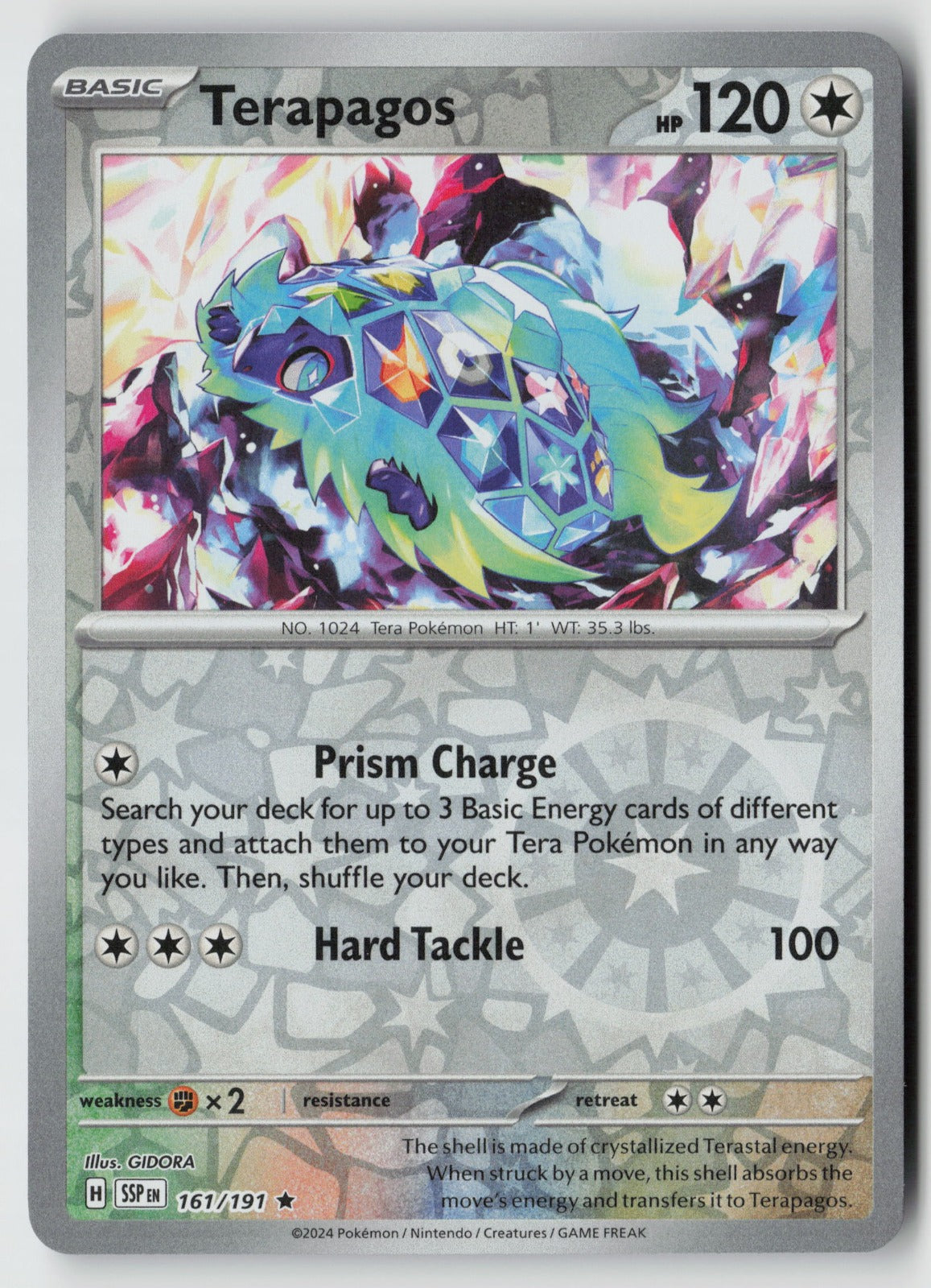Terapagos 161/191 SV08: Surging Sparks Rare Reverse Holo NM GIDORA