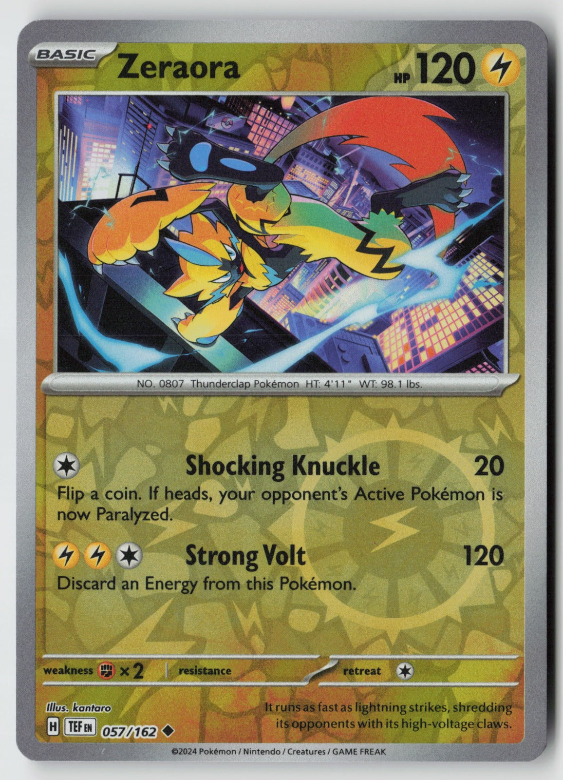 Zeraora 057/162 SV05: Temporal Forces Uncommon Reverse Holo NM kantaro