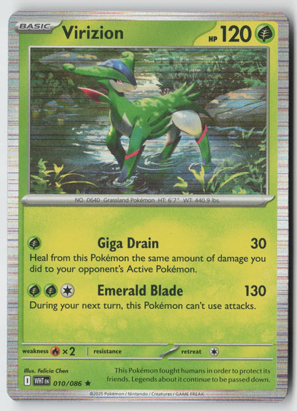 Virizion 010/086 SV: White Flare Rare Holo NM Felicia Chen