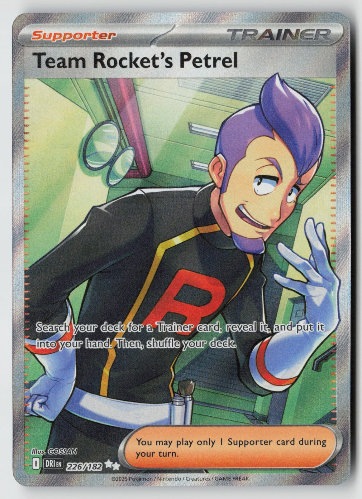 Team Rocket's Petrel 226/182 SV10: Destined Rivals Ultra Rare Holo NM GOSSAN