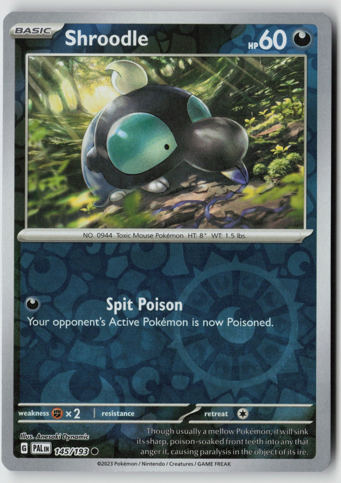 Shroodle 145/193 SV02: Paldea Evolved Common Reverse Holo NM Anesaki Dynamic