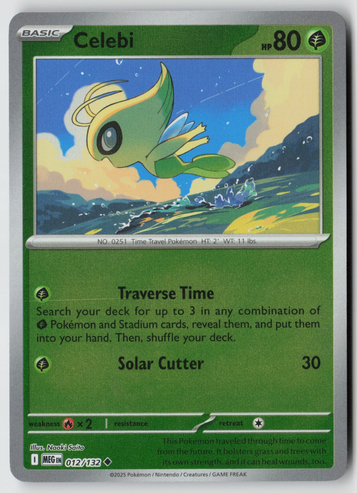 Celebi 012/132 ME01: Mega Evolution Uncommon Reverse Holo NM Naoki Saito