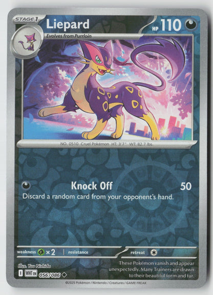 Liepard 056/086 SV: White Flare Uncommon Reverse Holo NM Yuu Nishida