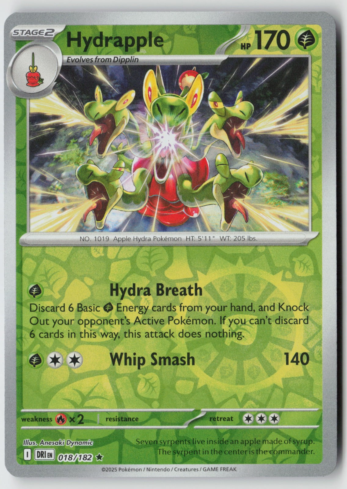 Hydrapple 018/182 SV10: Destined Rivals Rare Reverse Holo NM Anesaki Dynamic