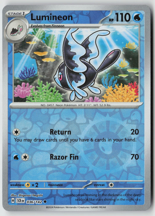 Lumineon 036/142 SV07: Stellar Crown Uncommon Reverse Holo NM Shigenori Negishi