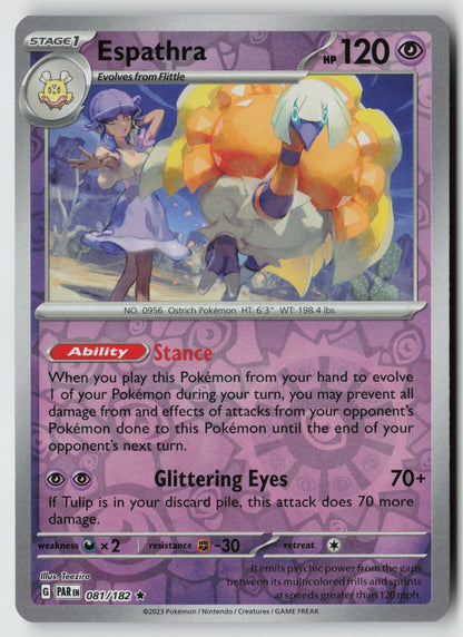 Espathra 081/182 SV04: Paradox Rift Rare Reverse Holo NM Teeziro