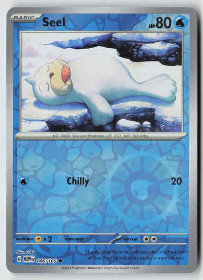 Seel 086/165 SV: Scarlet & Violet 151 Common Reverse Holo NM aoki