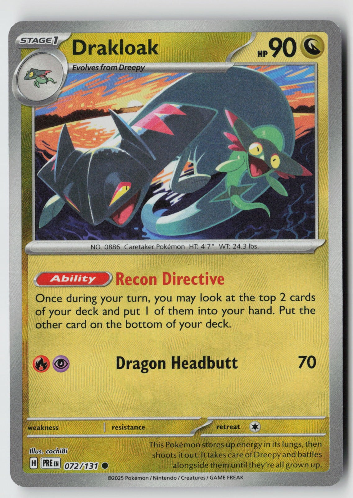 Drakloak (Poke Ball Pattern) 072/131 SV: Prismatic Evolutions Common Holo NM