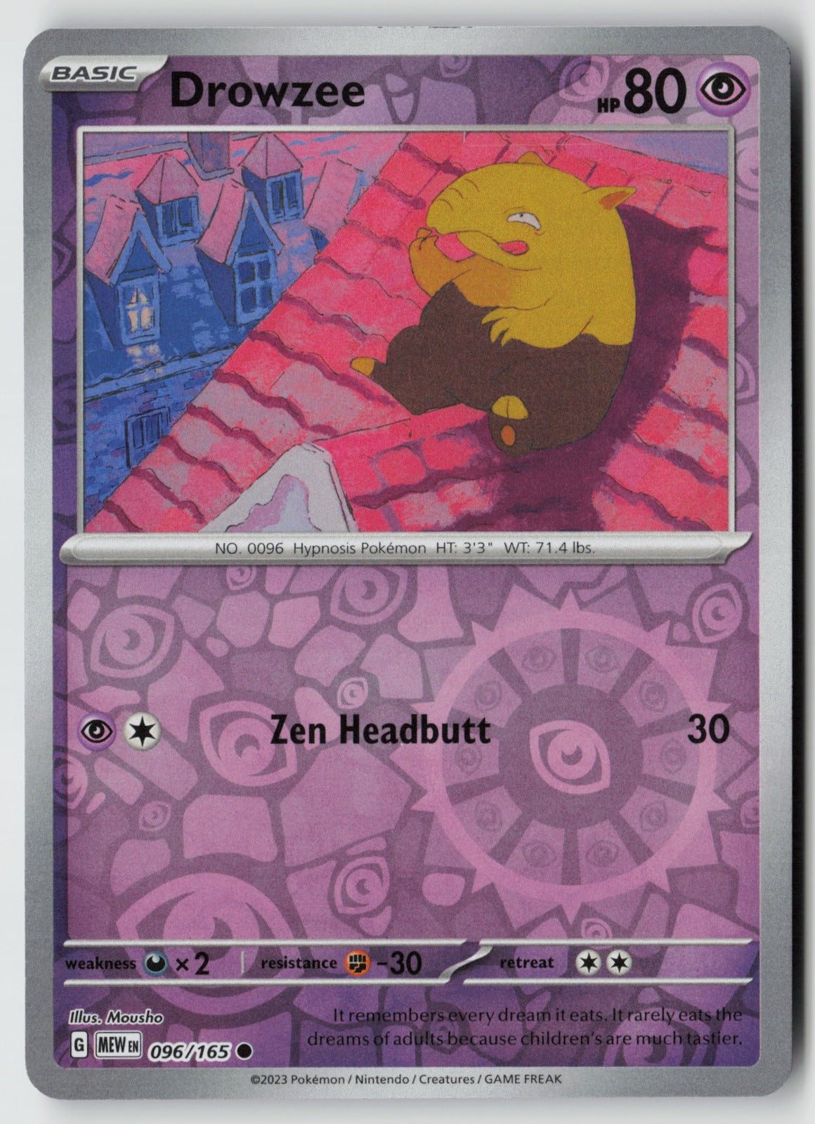 Drowzee 096/165 SV: Scarlet & Violet 151 Common Reverse Holo NM Mousho
