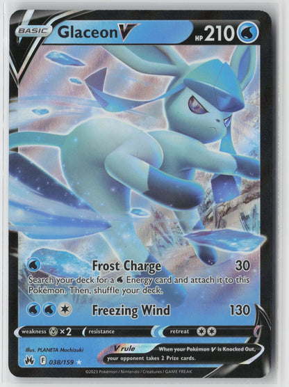 Glaceon V 038/159 SWSH: Crown Zenith Ultra Rare Holo NM PLANETA Mochizuki
