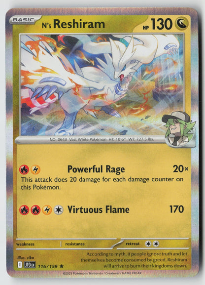 N's Reshiram 116/159 SV09: Journey Together Rare Holo NM Rika