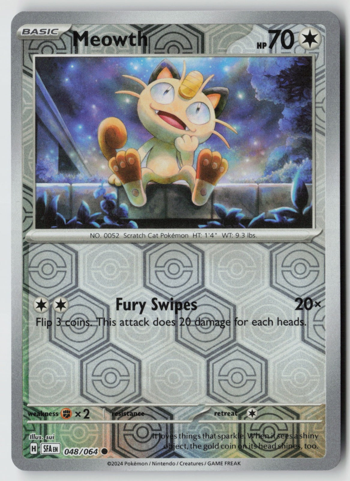 Meowth 048/064 SV: Shrouded Fable Common Reverse Holo NM sui