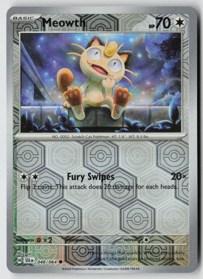 Meowth 048/064 SV: Shrouded Fable Common Reverse Holo NM sui
