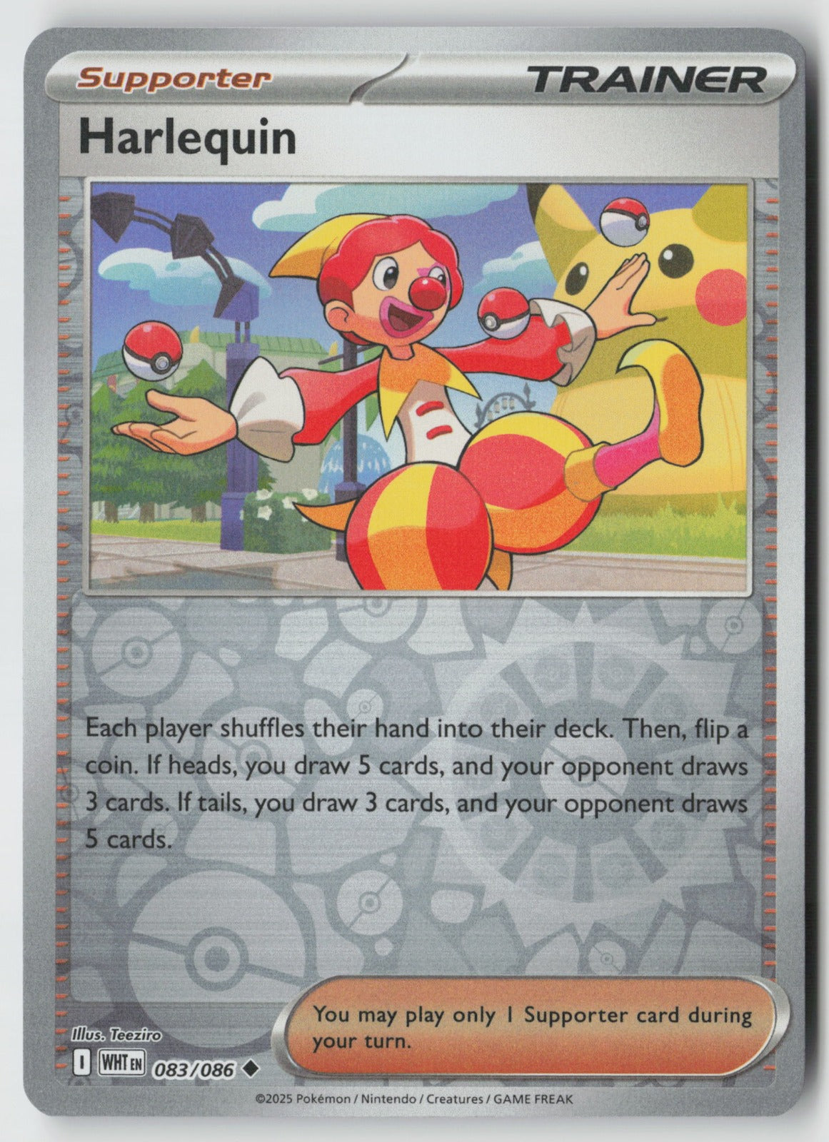 Harlequin 083/086 SV: White Flare Uncommon Reverse Holo NM Teeziro