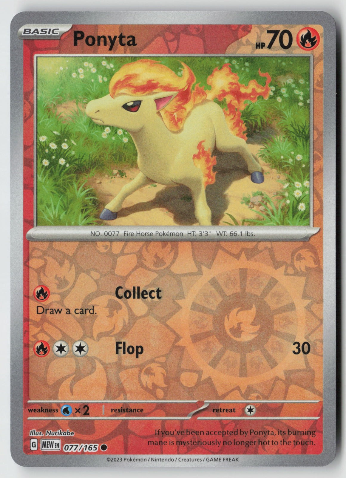 Ponyta 077/165 SV: Scarlet & Violet 151 Common Reverse Holo NM Nurikabe