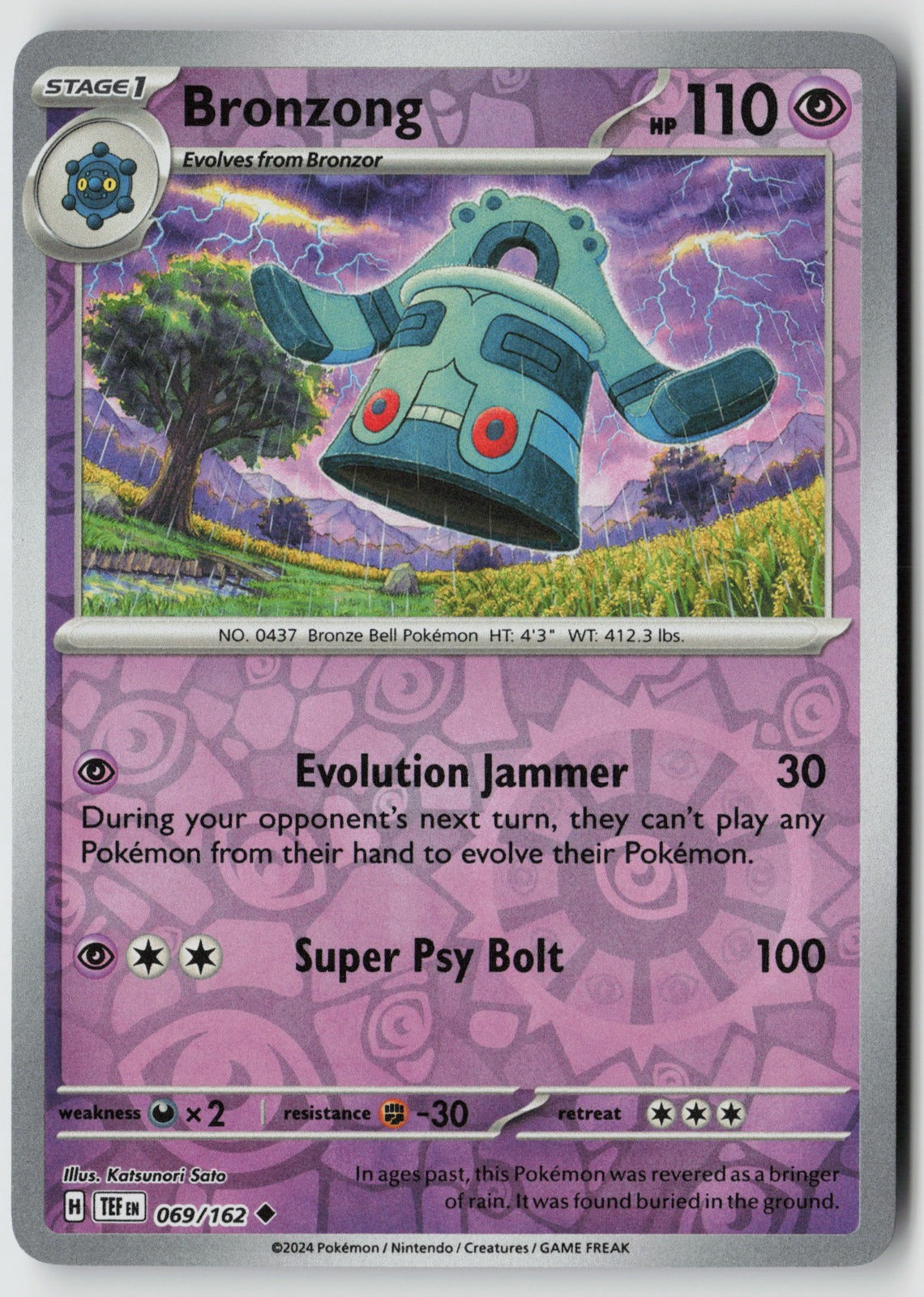 Bronzong 069/162 SV05: Temporal Forces Uncommon Reverse Holo NM Katsunori Sato