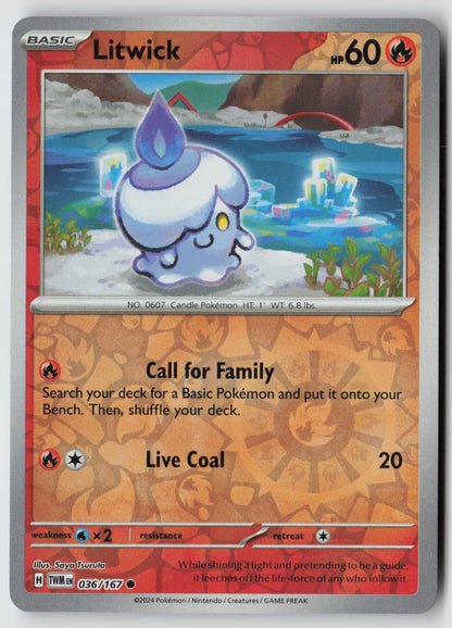Litwick 036/167 SV06: Twilight Masquerade Common Reverse Holo NM Saya Tsuruta