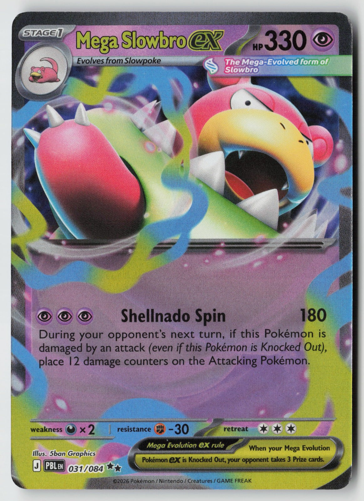 Mega Slowbro ex 031/084 ME05: Pitch Black Double Rare Holo NM 5ban Graphics