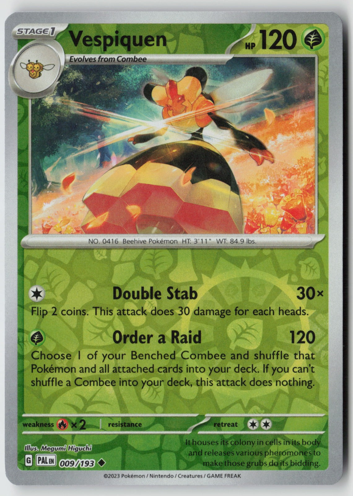 Vespiquen 009/193 SV02: Paldea Evolved Uncommon Reverse Holo NM Megumi Higuchi