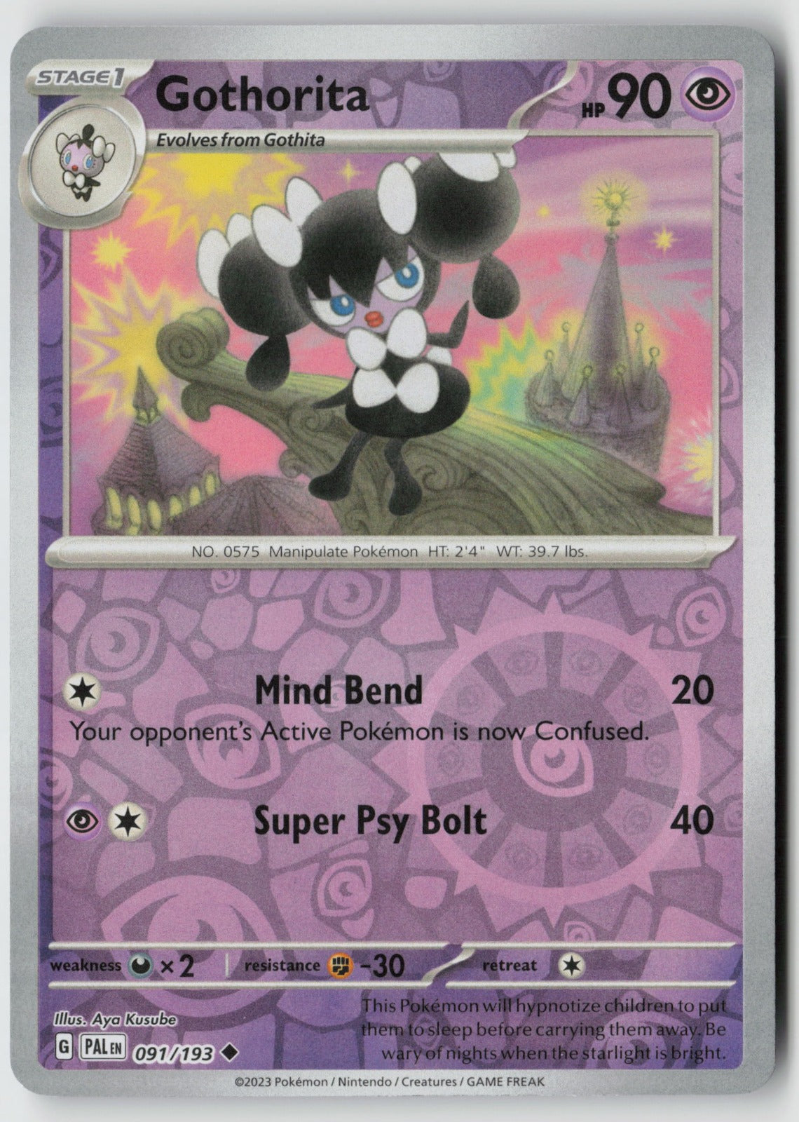 Gothorita 091/193 SV02: Paldea Evolved Uncommon Reverse Holo NM Aya Kusube