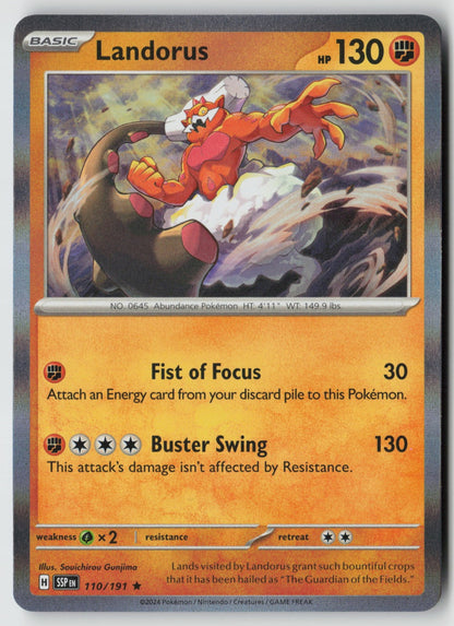 Landorus 110/191 SV08: Surging Sparks Rare Holo NM Souichirou Gunjima