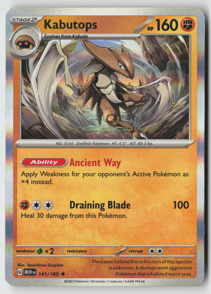 Kabutops 141/165 SV: Scarlet & Violet 151 Rare Holo NM Souichirou Gunjima