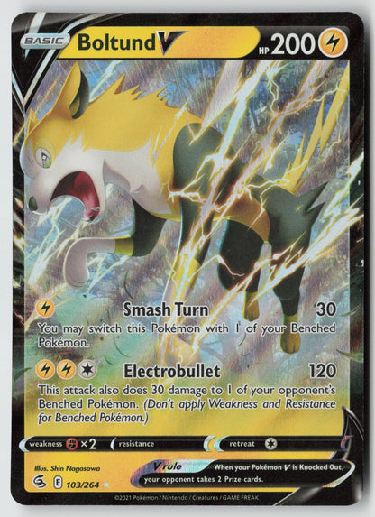 Boltund V 103/264 SWSH08: Fusion Strike Ultra Rare Holo NM Eske Yoshinob