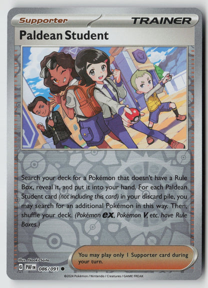 Paldean Student 086/091 SV: Paldean Fates Common Reverse Holo NM Naoki Saito
