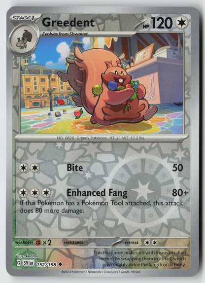 Greedent 152/198 SV01: Scarlet & Violet Base Set Uncommon Reverse Holo NM
