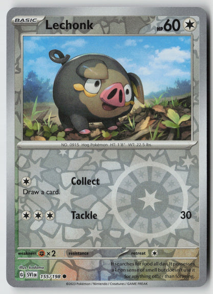 Lechonk 155/198 SV01: Scarlet & Violet Base Set Common Reverse Holo NM kodama