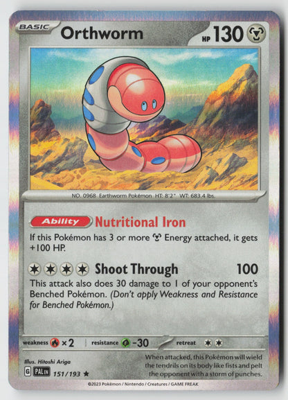 Orthworm 151/193 SV02: Paldea Evolved Rare Holo NM Hitoshi Ariga