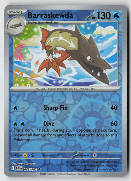 Barraskewda 063/182 SV10: Destined Rivals Uncommon Reverse Holo NM kawayoo