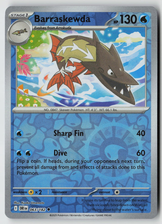 Barraskewda 063/182 SV10: Destined Rivals Uncommon Reverse Holo NM kawayoo