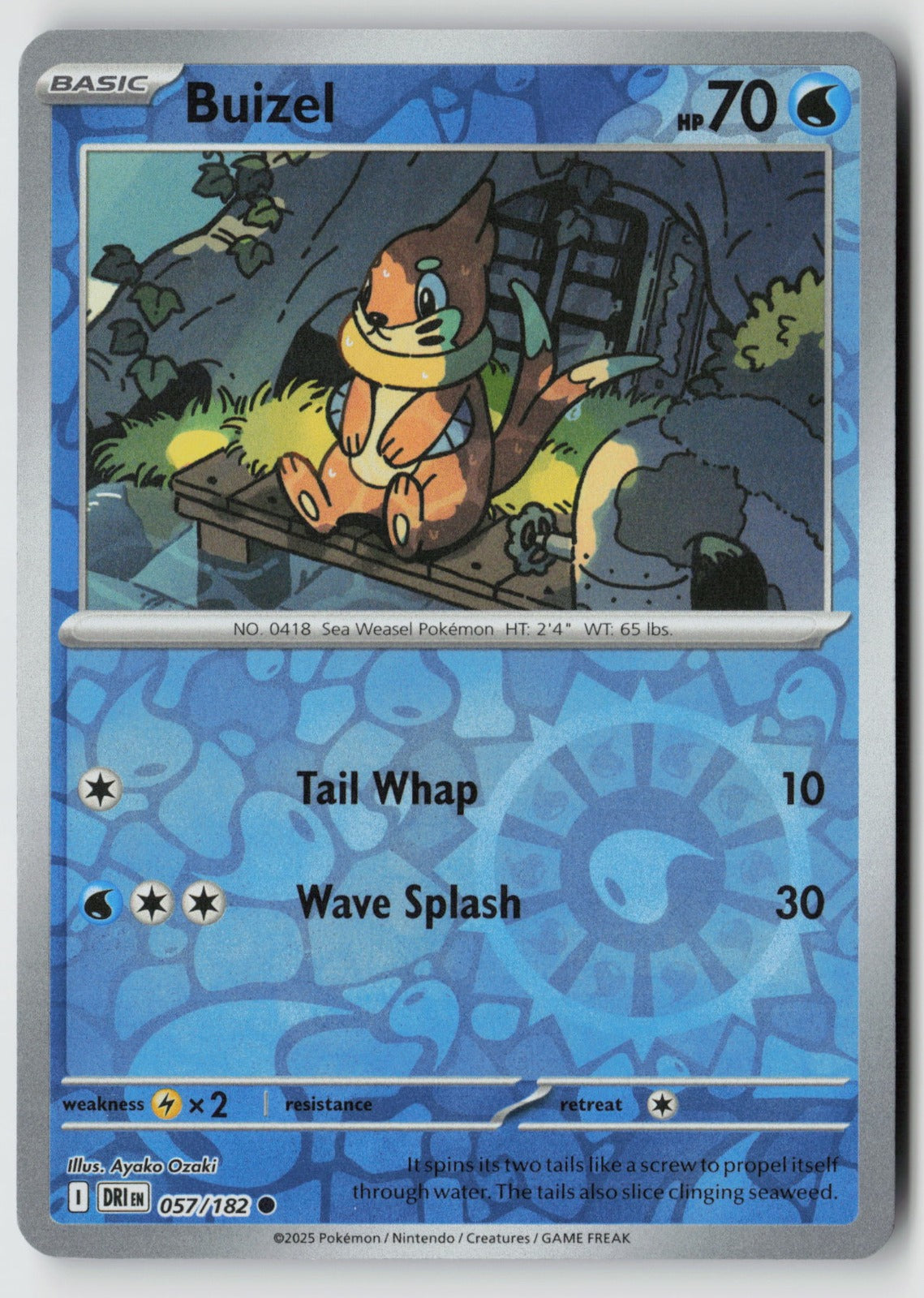 Buizel 057/182 SV10: Destined Rivals Common Reverse Holo NM Ayako Ozaki