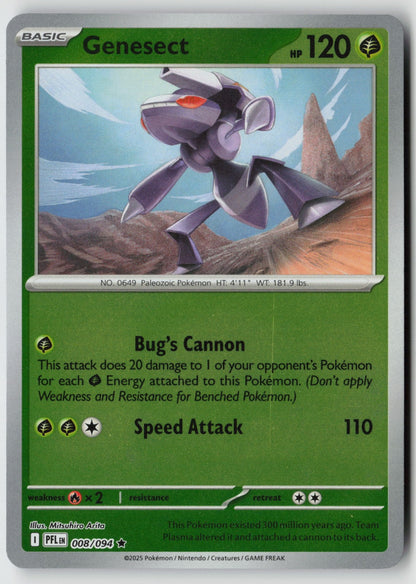 Genesect 008/094 ME02: Phantasmal Flames Rare Reverse Holo NM Mitsuhiro Arita