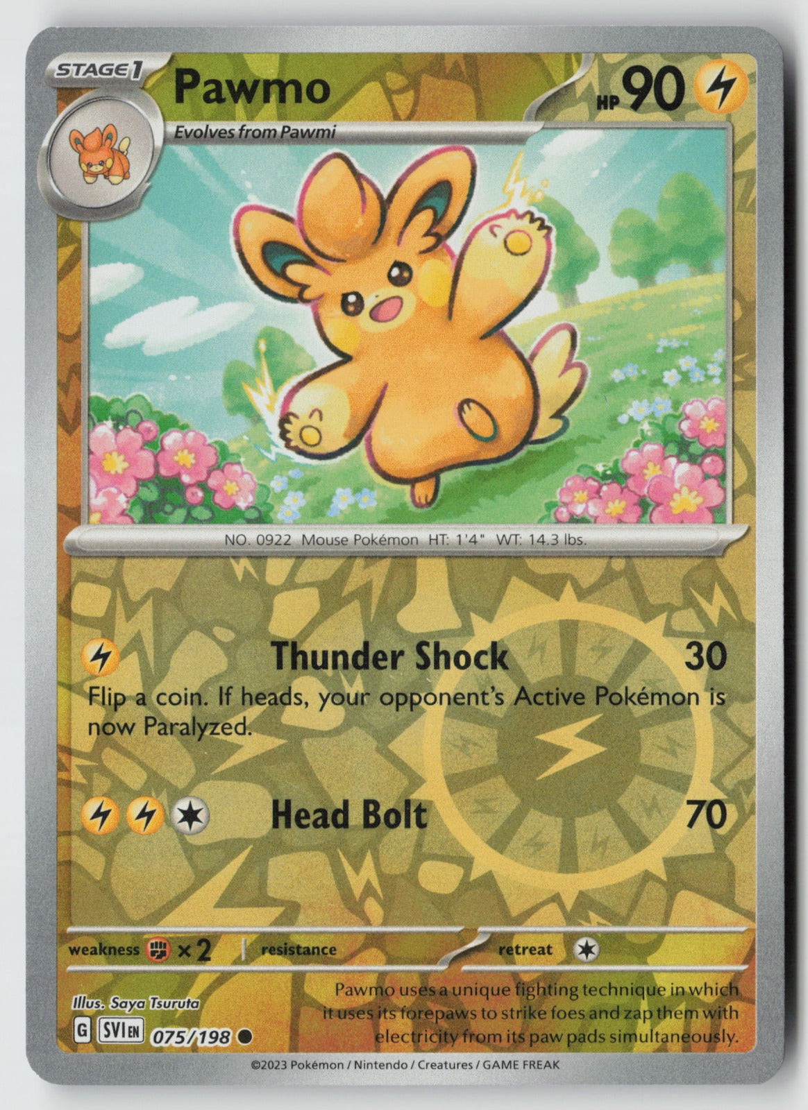 Pawmo 075/198 SV01: Scarlet & Violet Base Set Common Reverse Holo NM Mizue