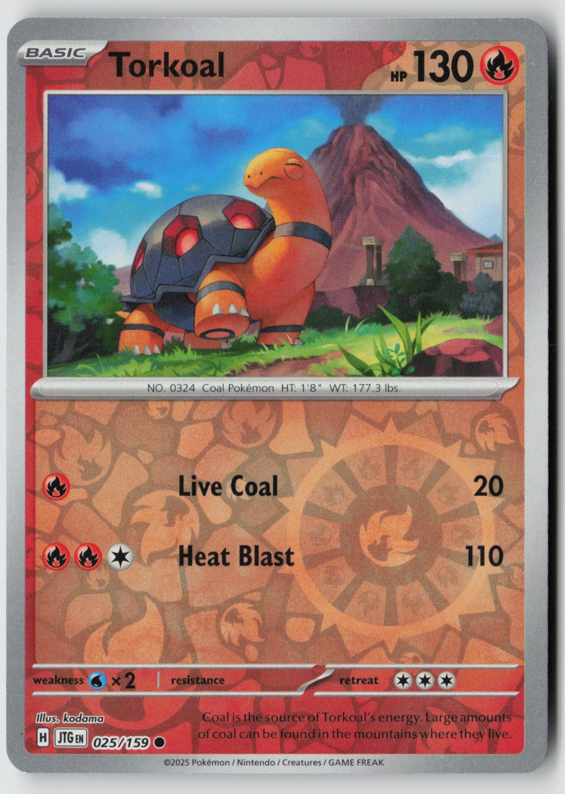 Torkoal 025/159 SV09: Journey Together Common Reverse Holo NM kodama