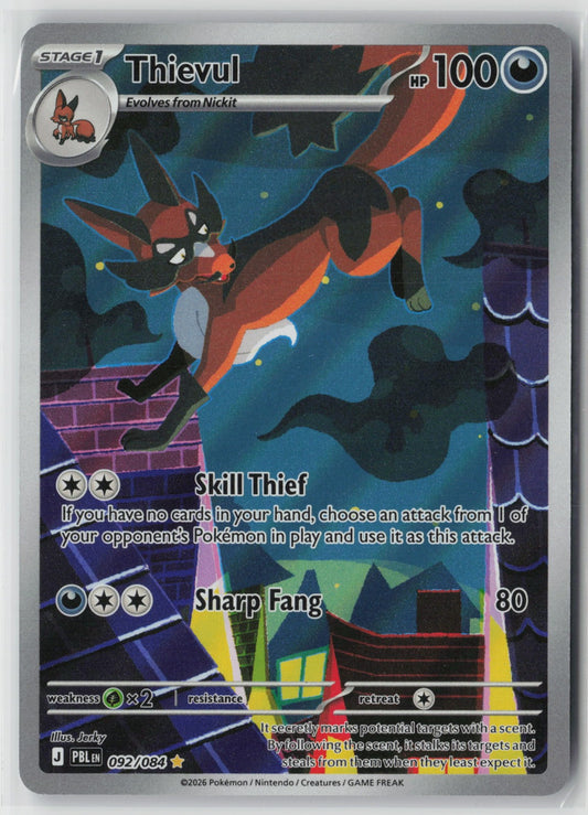 Thievul 092/084 ME05: Pitch Black Illustration Rare Holo NM Jerky