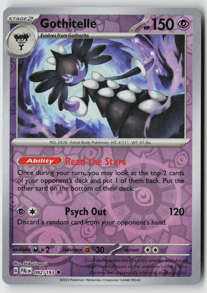 Gothitelle 092/193 SV02: Paldea Evolved Uncommon Reverse Holo NM Shiburingaru