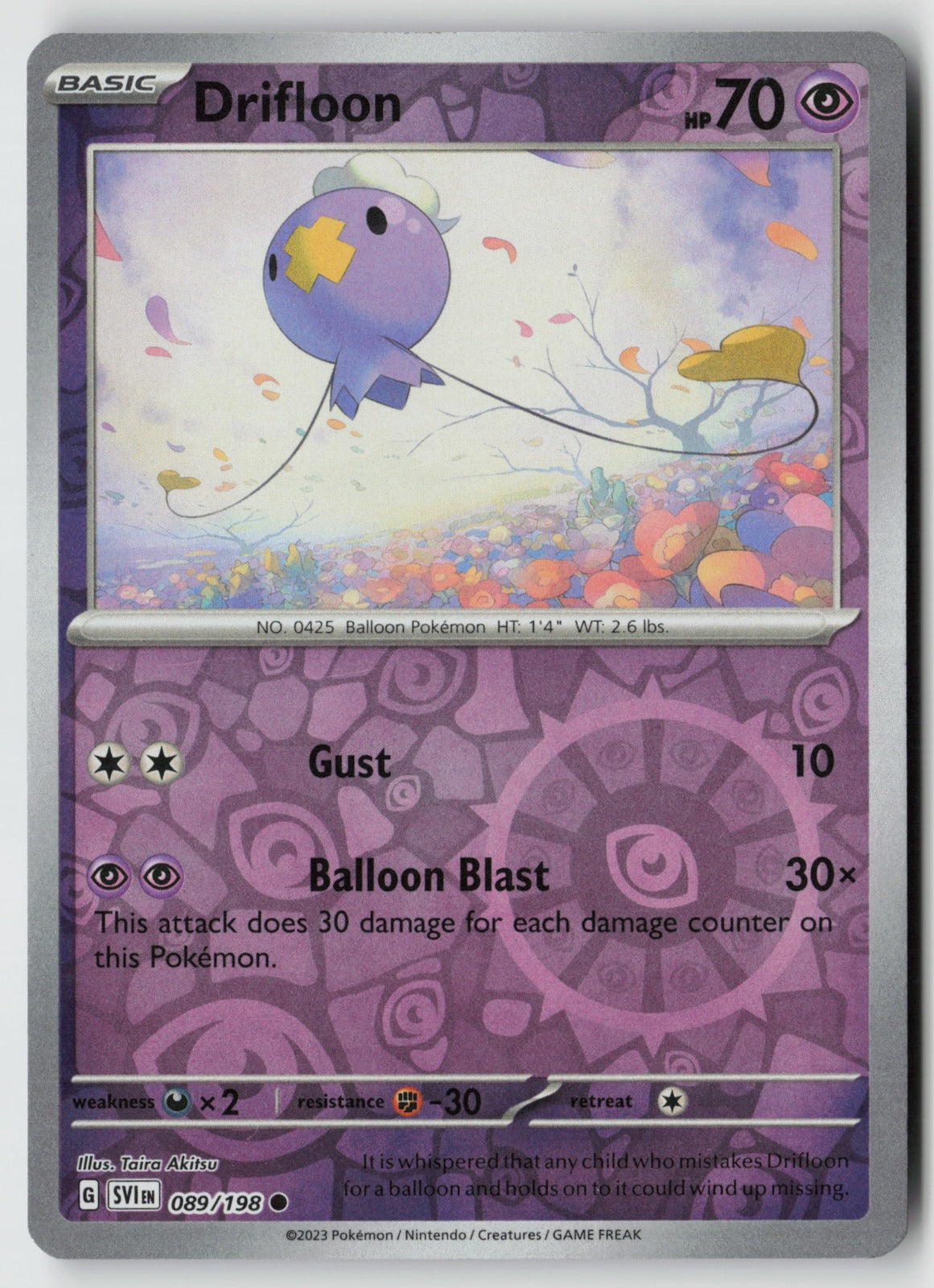 Drifloon 089/198 SV01: Scarlet & Violet Base Set Common Reverse Holo NM