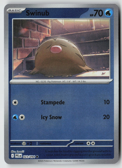 Swinub 023/094 ME02: Phantasmal Flames Common Reverse Holo NM imoniii